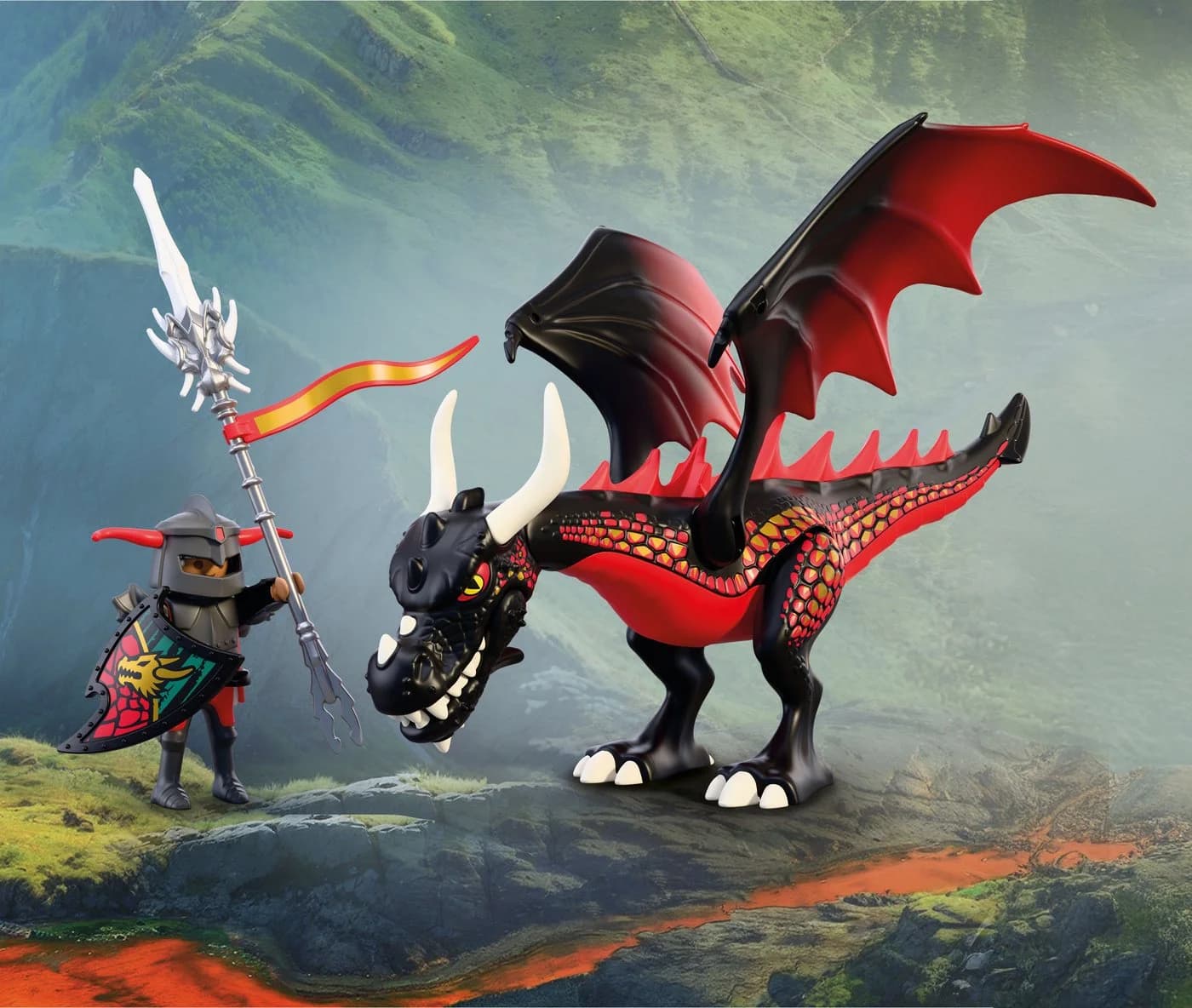 Playmobil Schwarzer Drache 72114 Knights Konstruktions-Spielset