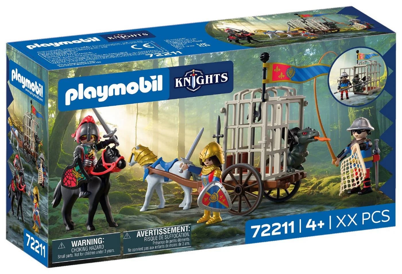 Playmobil Drachenentführung Knights Konstruktions-Spielset 44 Teile Bunt