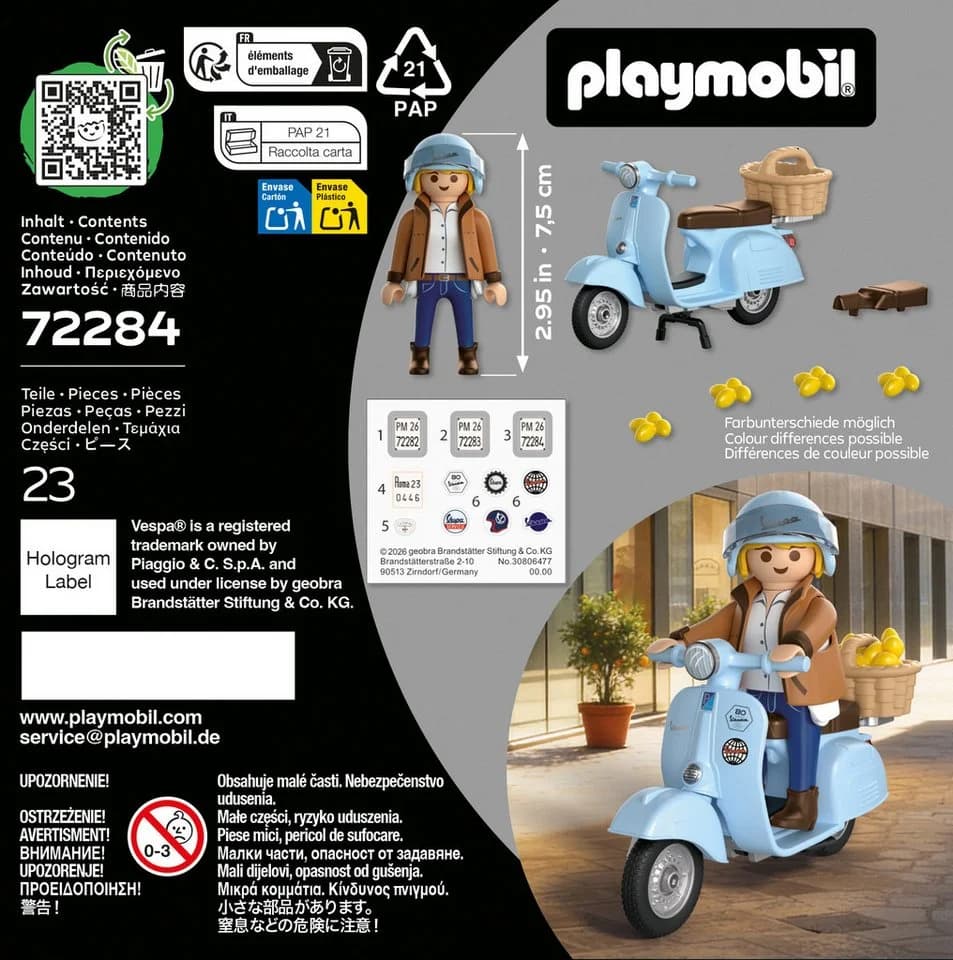 Playmobil Vespa 80 Jahre Jubiläum Konstruktions-Spielset Blau - Bild 4