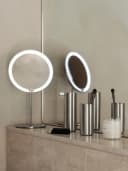 blomus MODO LED Kosmetikspiegel Silber Matt 5-fach Zoom Dimmbar Bild 1