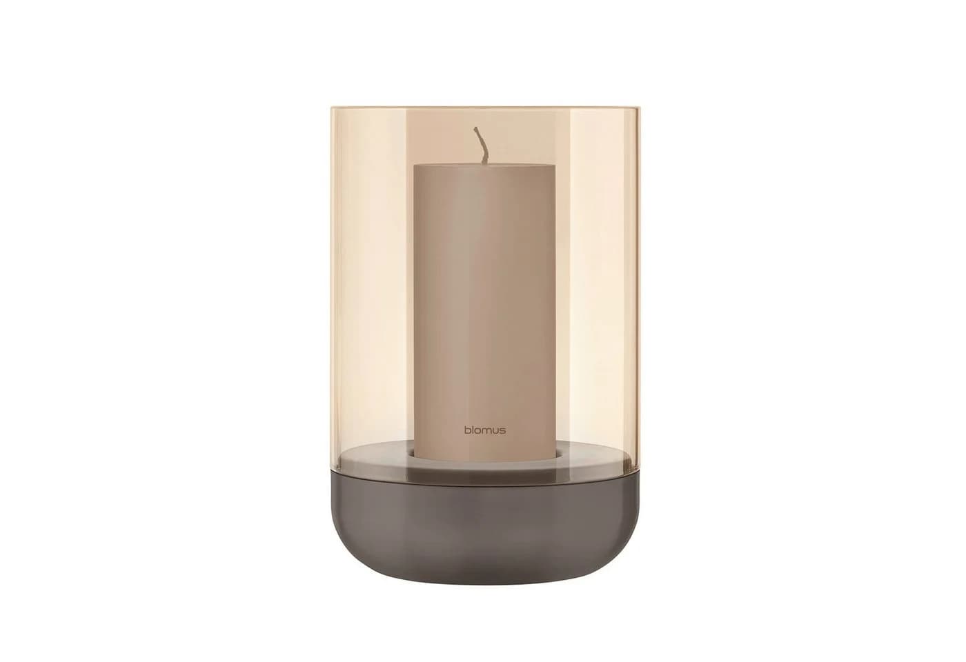 blomus Windlicht CALMA Kerzenhalter Edelstahl Glas Braun