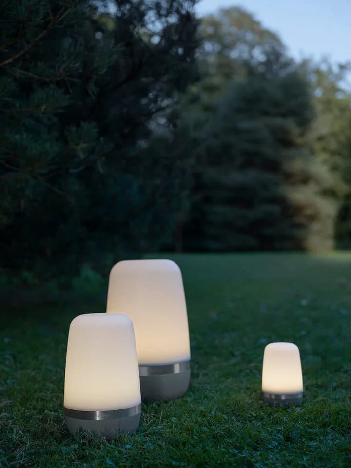 blomus LED Laterne SPIRIT Grau Dimmbar IP44