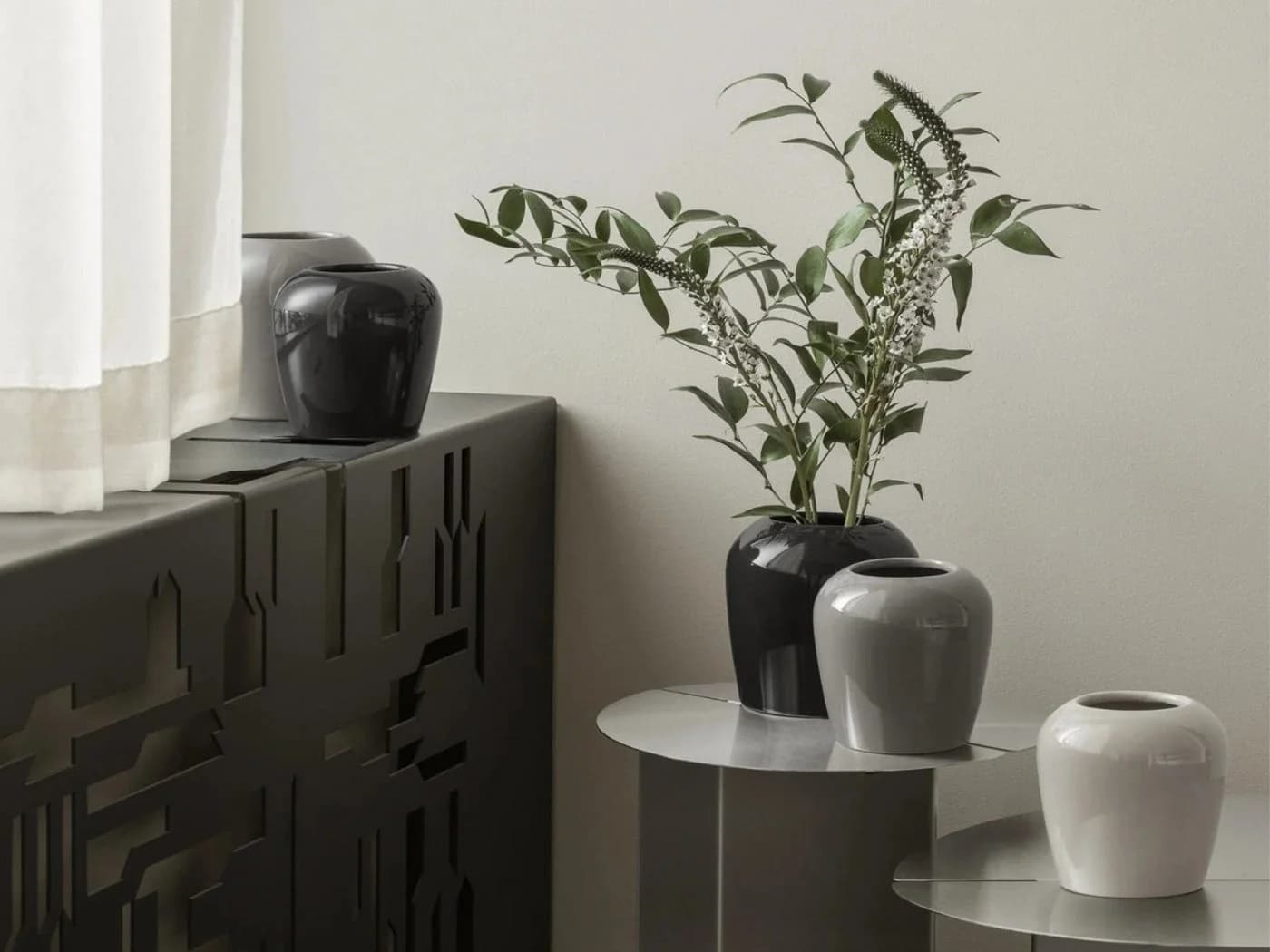 Blomus Dekovase LETA Vase L Mourning Dove Keramik