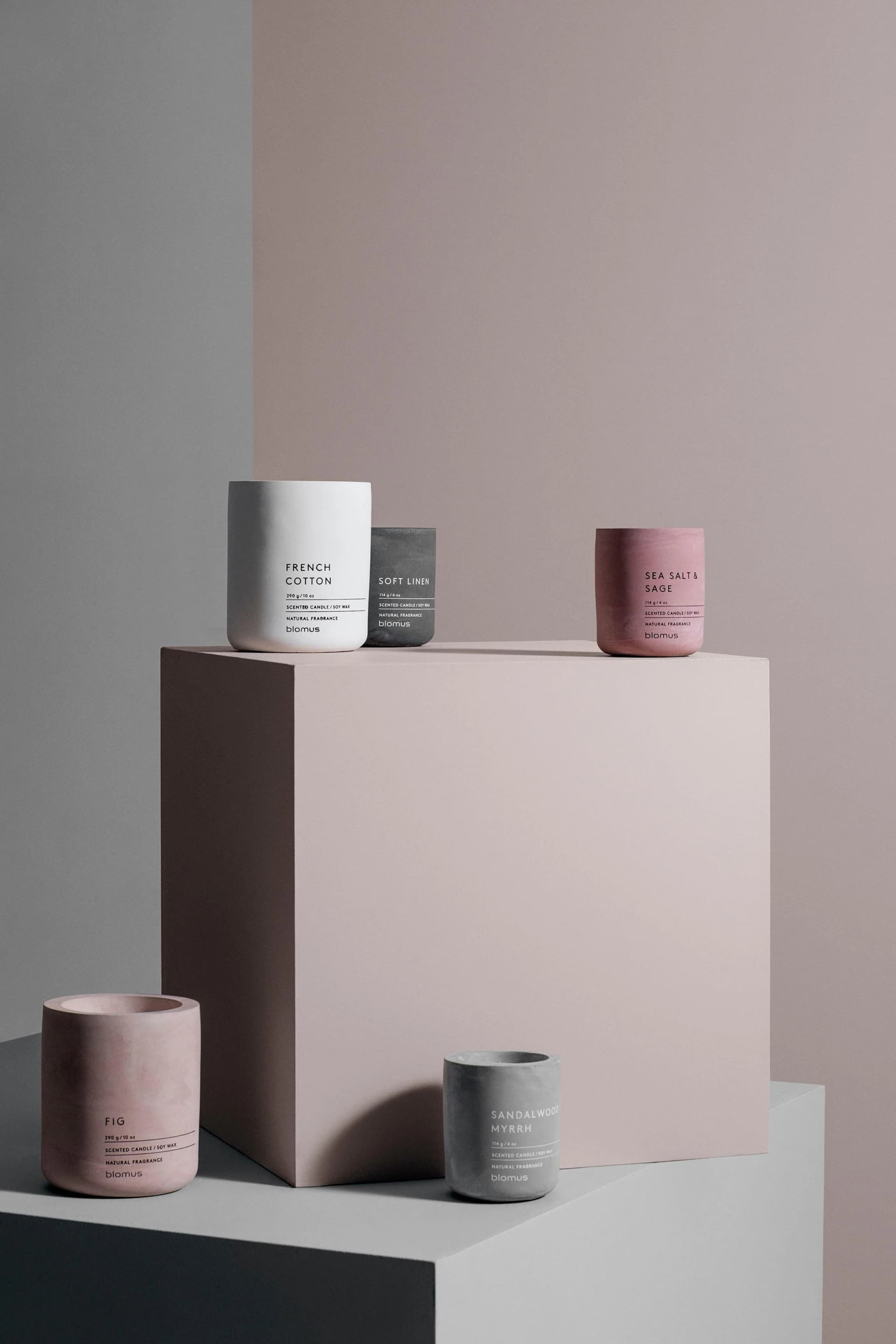 Blomus Duftkerze FRAGA Rosa Beton Sojawachs