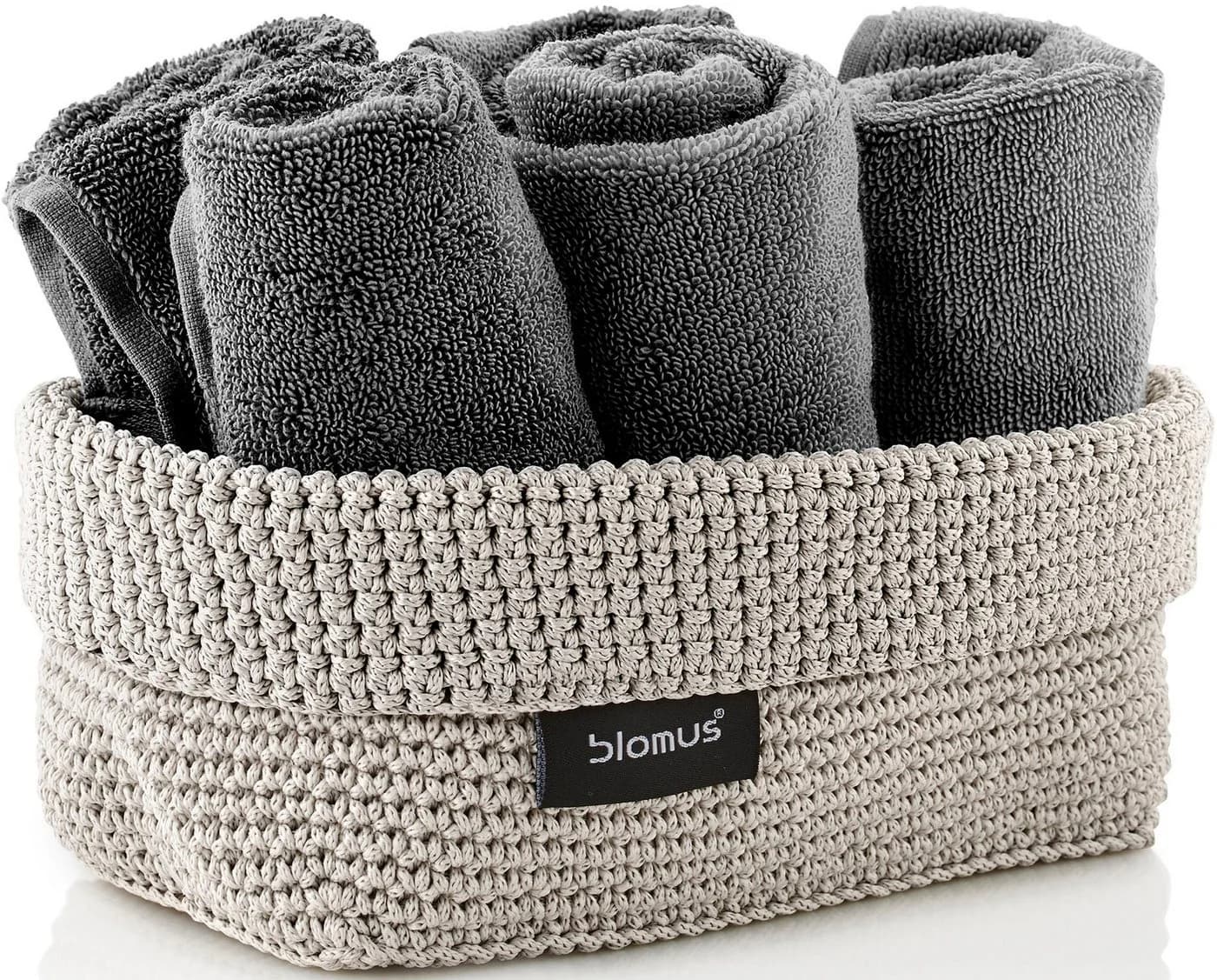 BLOMUS Häkelkorb TELA Beige Aufbewahrungsbox