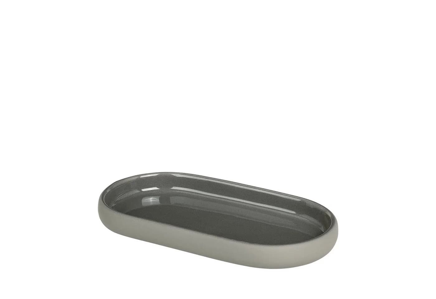 blomus Tablett SONO Ablageschale Keramik Braun Soft-Touch