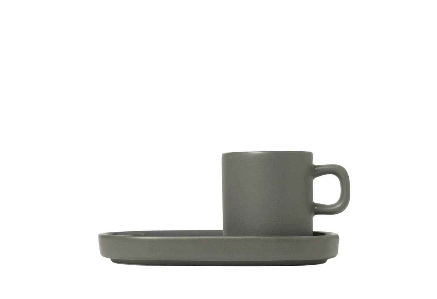 Blomus Espressotasse Pilar Set 50ml Steingut Silber - Bild 2