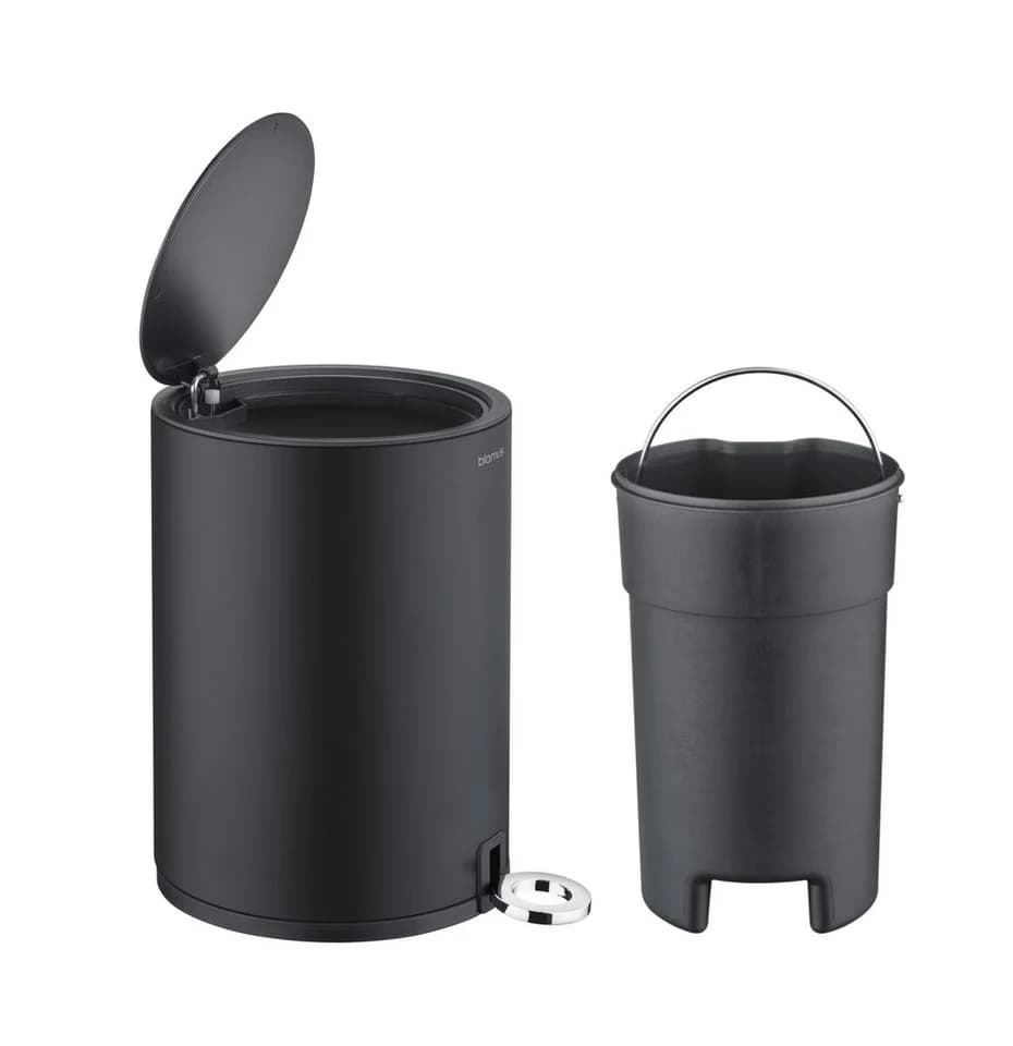 blomus Kosmetikeimer SINO Schwarz mit Soft Close und 3L Fassungsvermögen