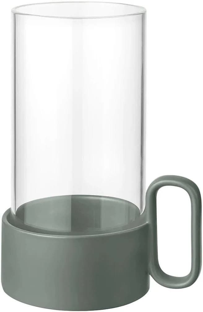 Kerzenhalter BLOMUS Windlicht YURAGI Grün Steingut Glas - Bild 2