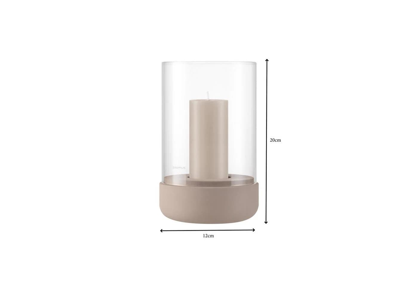 blomus Windlicht CALMA Glas Kerzenhalter Grau Betonoptik Modern - Bild 2