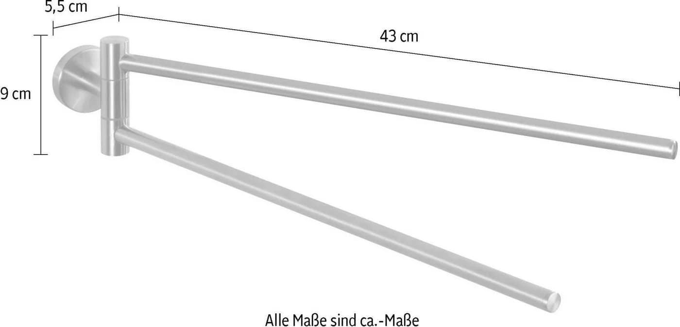WENKO Handtuchhalter Bosio, silber, Edelstahl, mit 2 Armen - Bild 4
