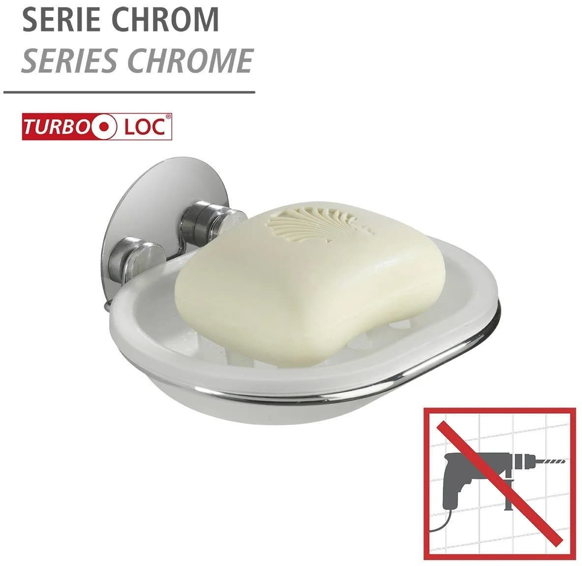 WENKO Seifenablage Turbo-Loc® Set Silber Verchromt Bohrfrei - Bild 3