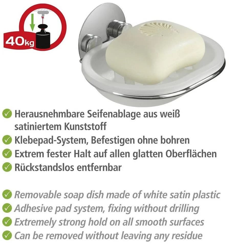 WENKO Seifenablage Turbo-Loc® Set Silber Verchromt Bohrfrei - Bild 4