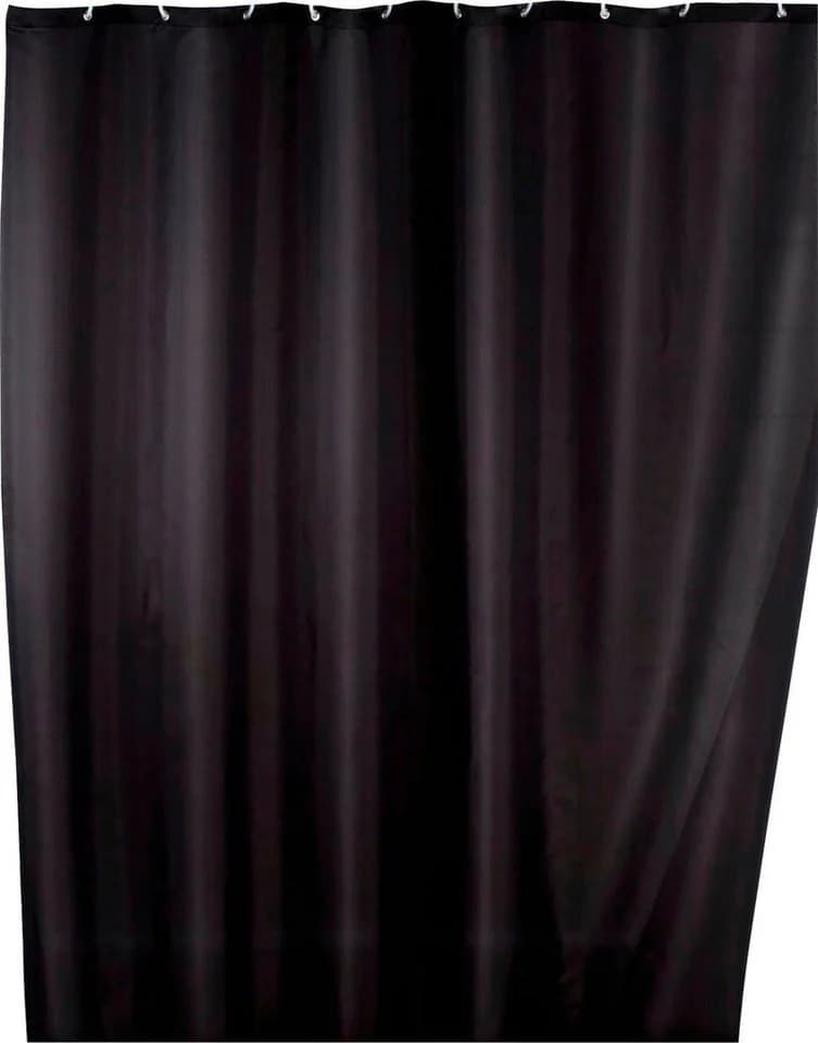 WENKO Duschvorhang Uni Schwarz Anti-Schimmel Polyester - Bild 2