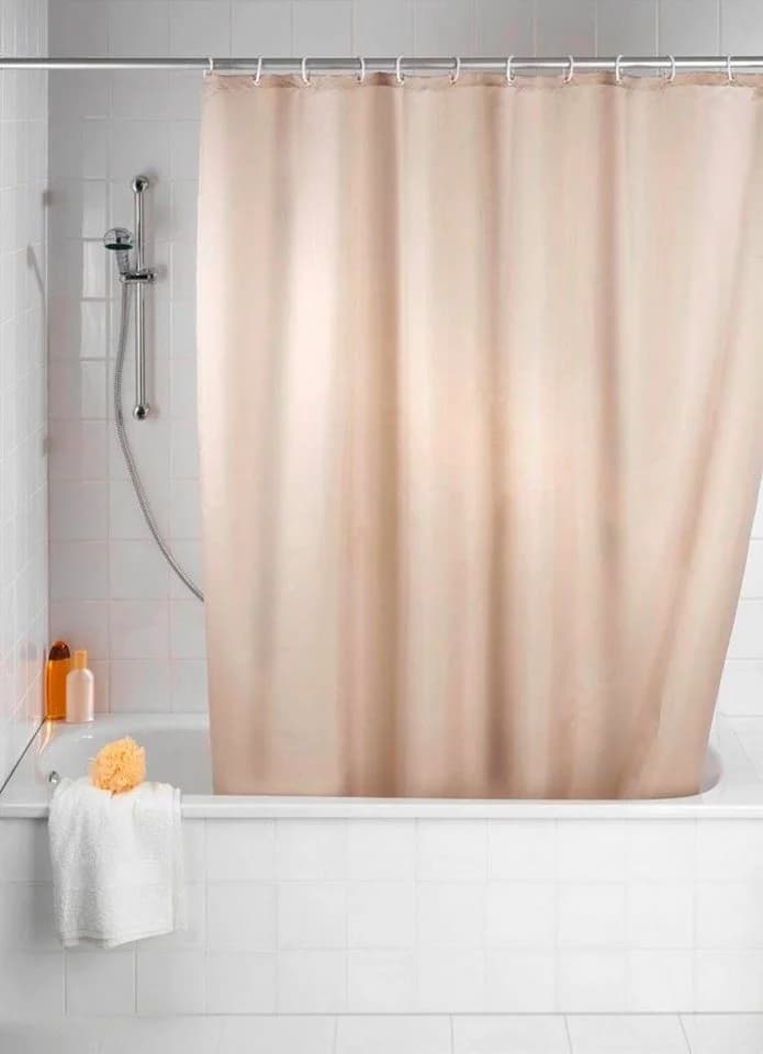 WENKO Duschvorhang Uni Beige Anti-Schimmel Polyester