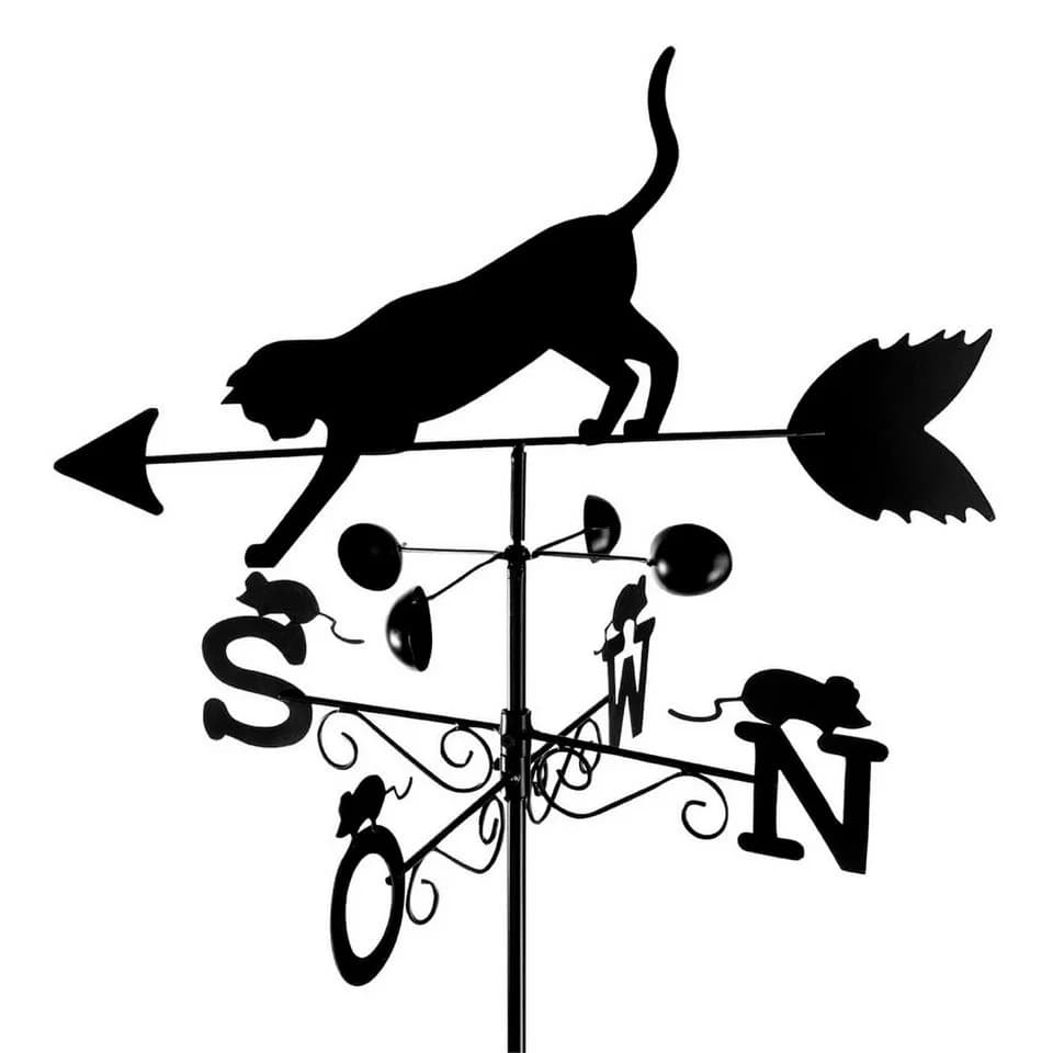 WENKO Wetterfahne Katze Schwarz Katz und Maus Motiv - Bild 2