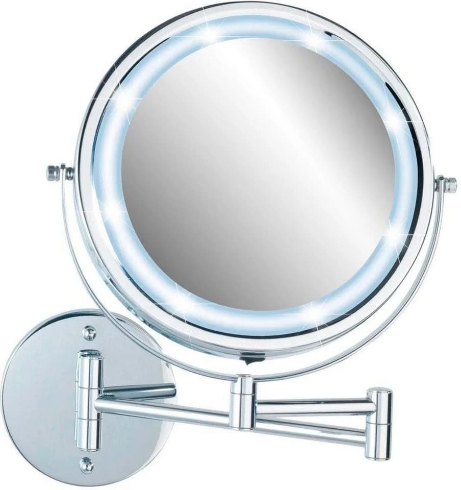 WENKO Wandspiegel Power-Loc® LED Modell Lumi Schwarz 5-fach Vergrößerung - Bild 4