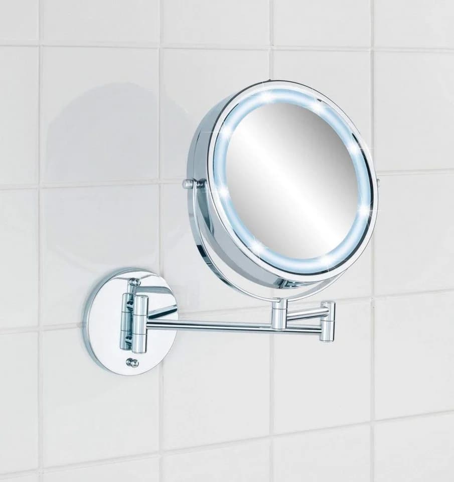 WENKO Wandspiegel Power-Loc® LED Modell Lumi Schwarz 5-fach Vergrößerung - Bild 5