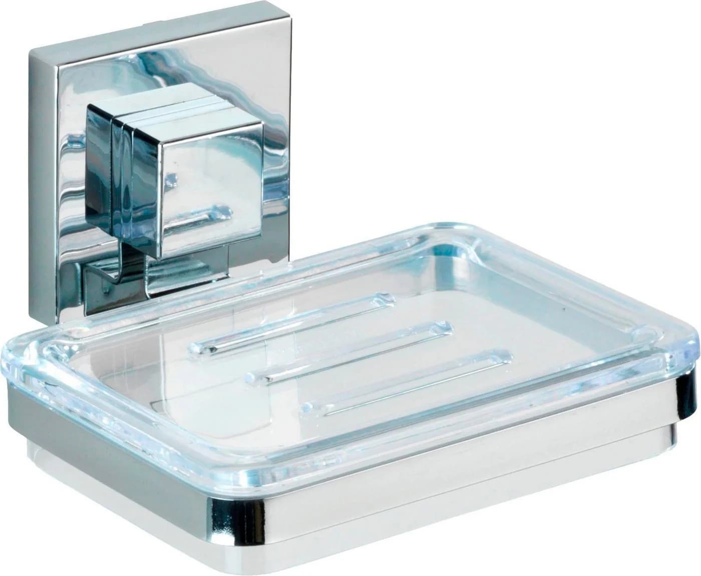 WENKO Seifenhalter Quadro mit Vacuum-Loc® System Silber/Transparent - Bild 2