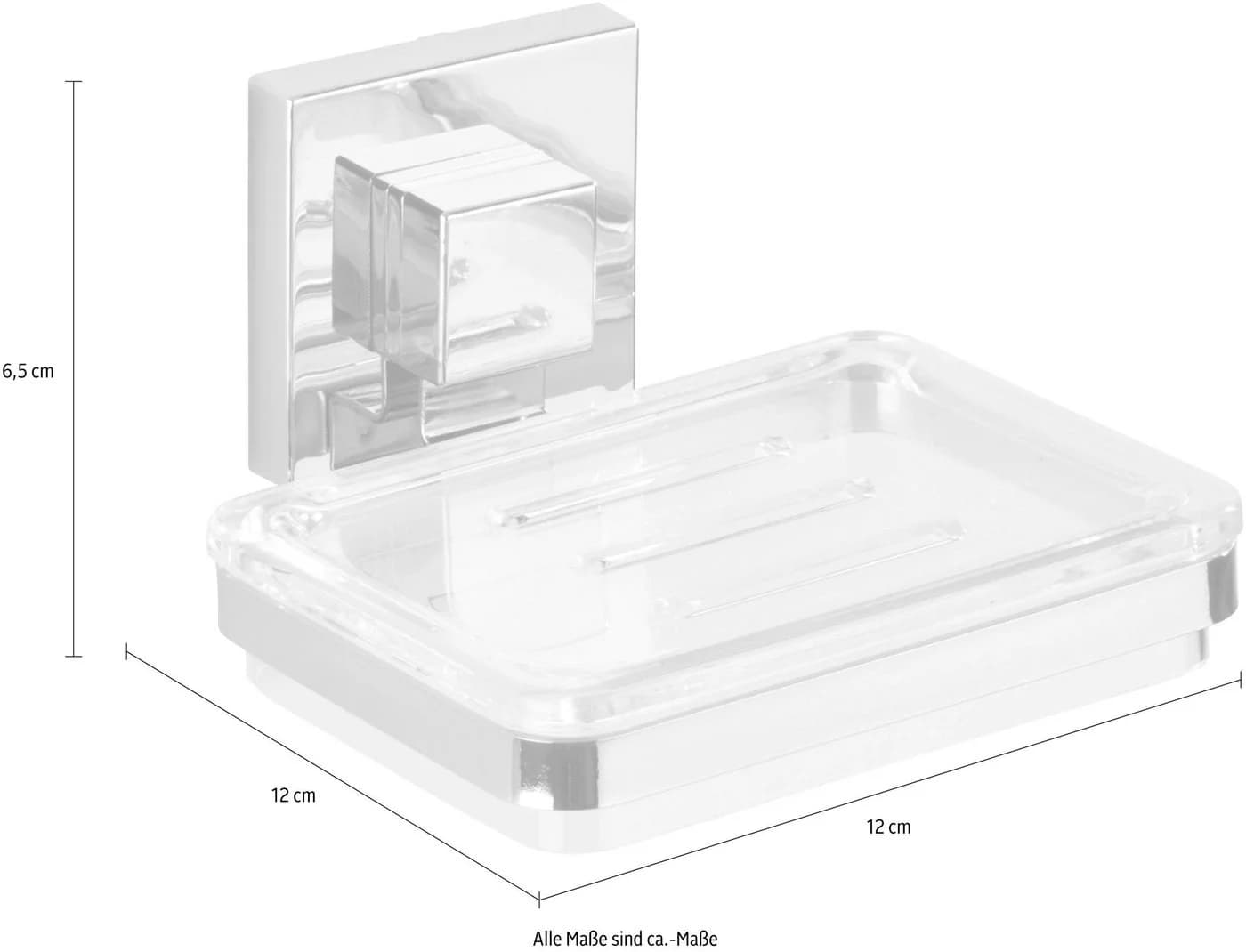WENKO Seifenhalter Quadro mit Vacuum-Loc® System Silber/Transparent - Bild 5