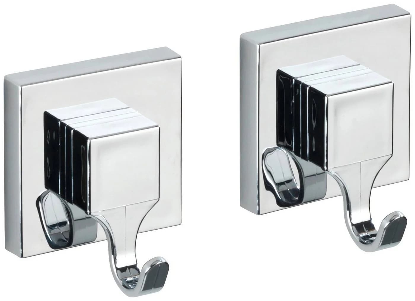 WENKO Wandhaken Quadro 2er Set Silber Kunststoff Bohrfrei - Bild 2