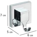 WENKO Wandhaken Quadro 2er Set Silber Kunststoff Bohrfrei Bild 3