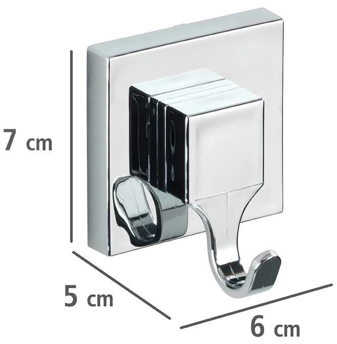 WENKO Wandhaken Quadro 2er Set Silber Kunststoff Bohrfrei - Bild 3