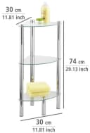 WENKO Eckregal Yago 1 Ablage Silber Transparent Glas Edelstahl Bild 5