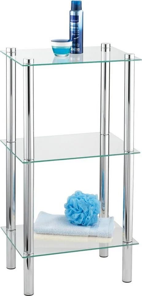 WENKO Regal Yago 3 Ablagen Transparent Edelstahl - Bild 2