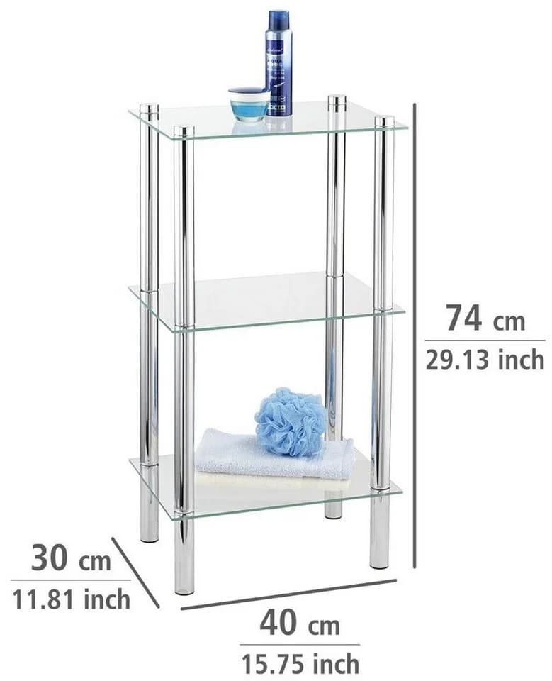 WENKO Regal Yago 3 Ablagen Transparent Edelstahl - Bild 5