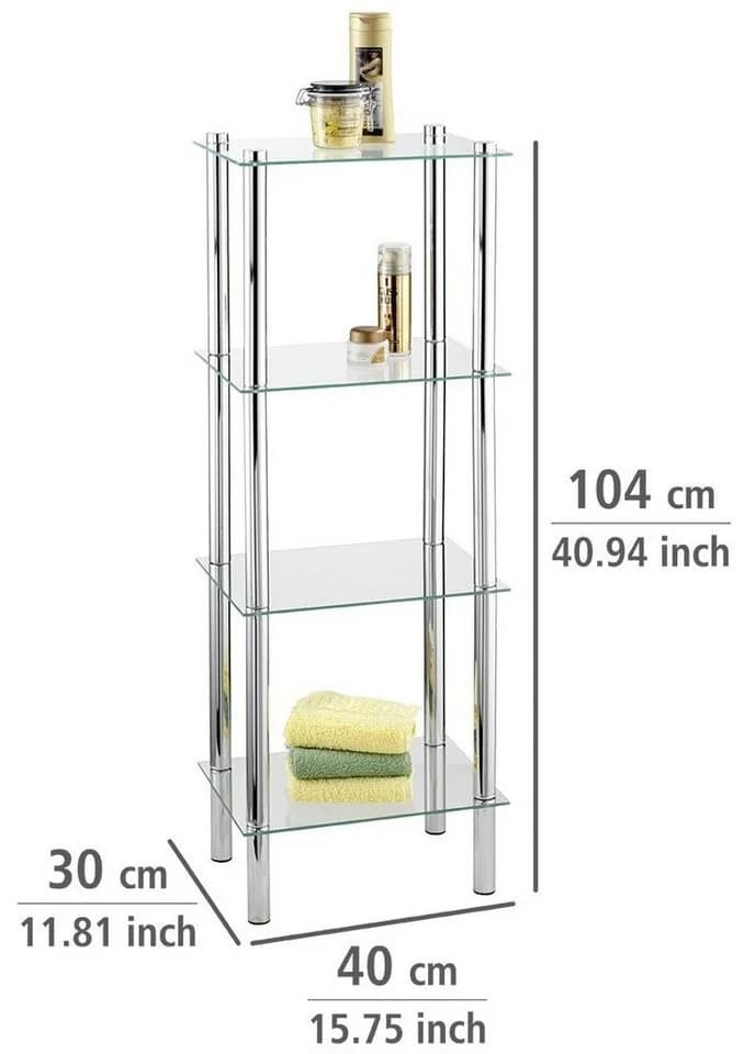WENKO Yago Badregal Silber Glas 4 Ablagen - Bild 5