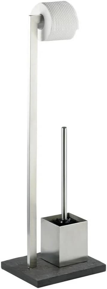 Wenko WC-Garnitur Slate Rock Anthrazit Edelstahl Rostfrei - Bild 2