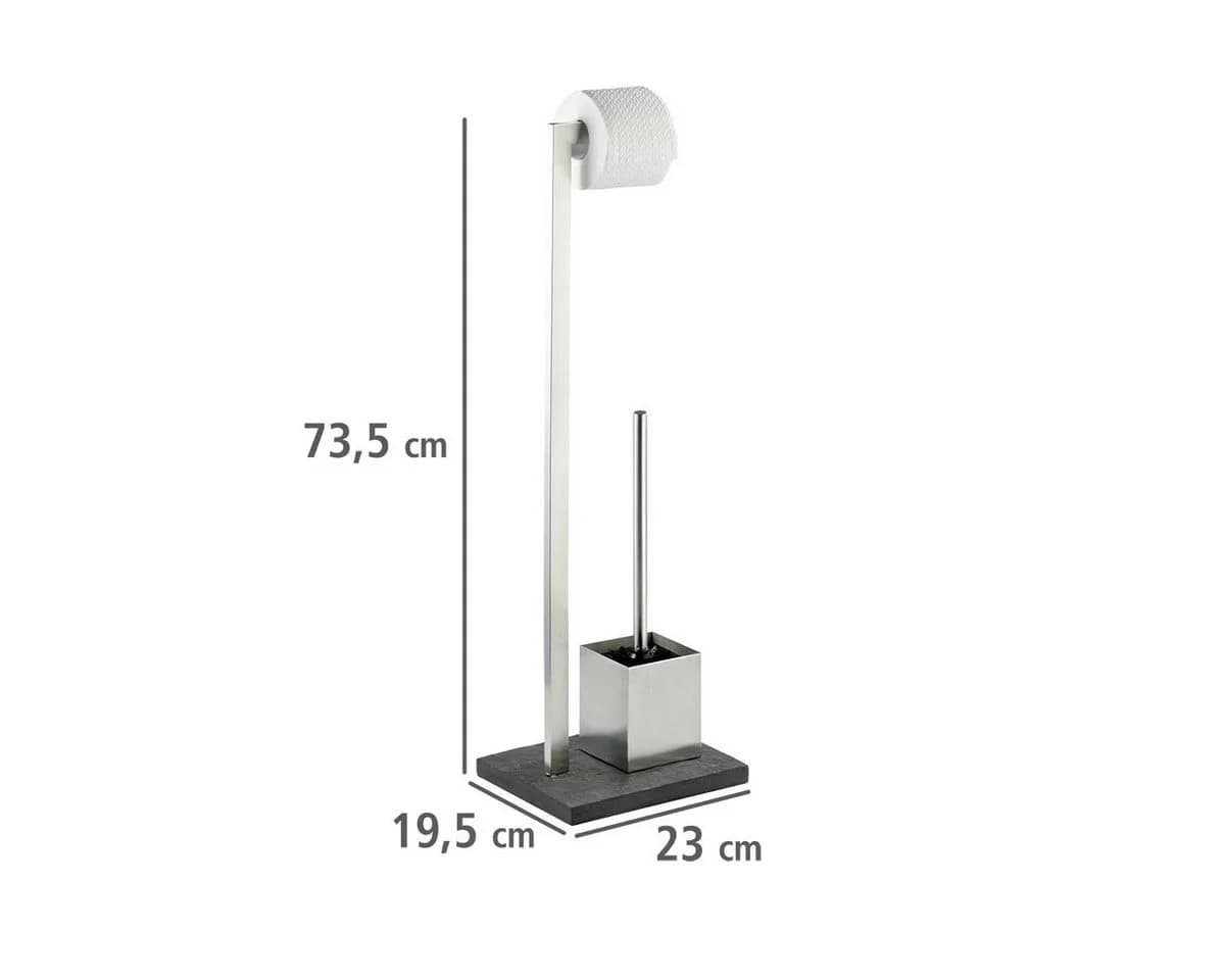 Wenko WC-Garnitur Slate Rock Anthrazit Edelstahl Rostfrei - Bild 4