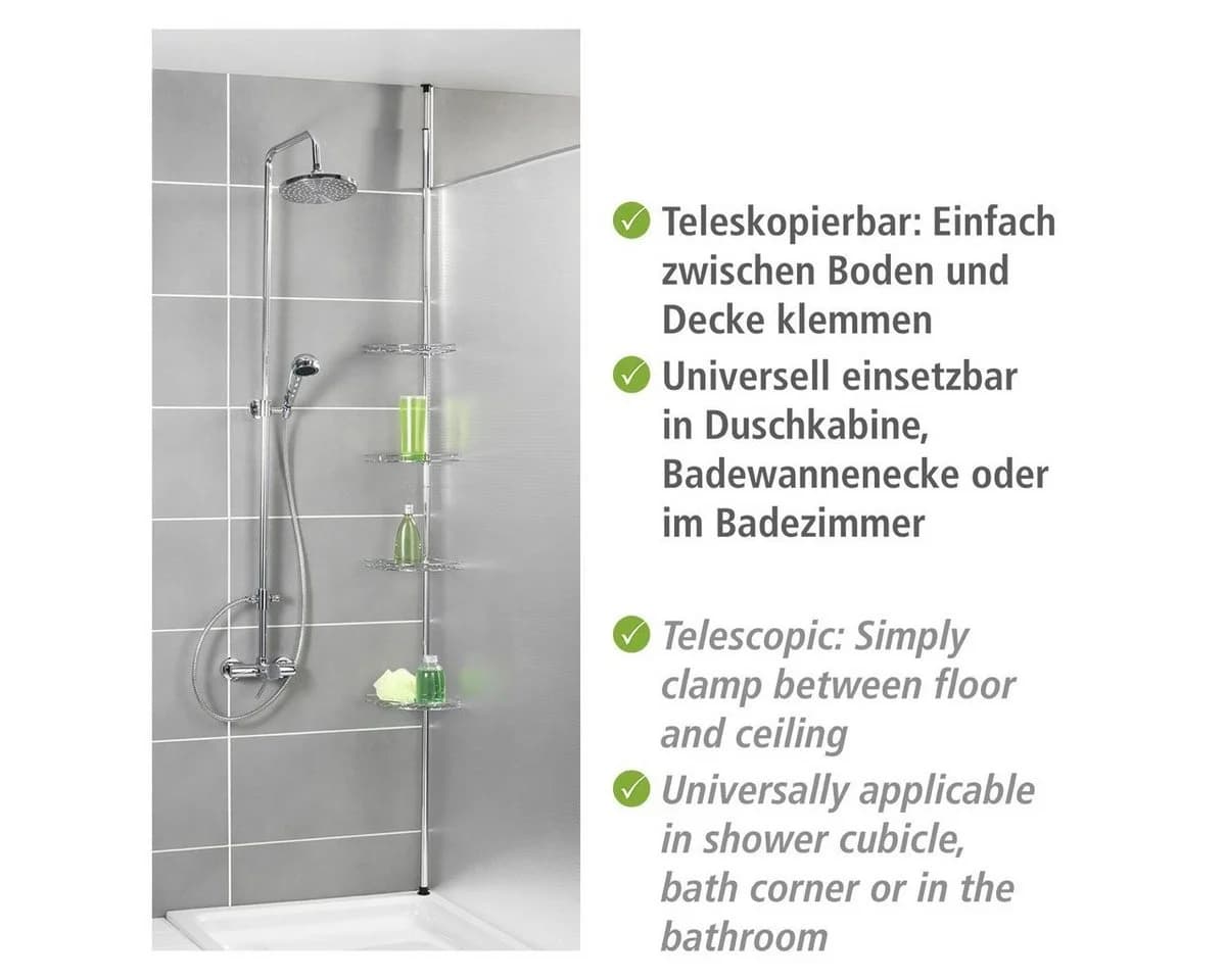 Teleskopregal WENKO Prea Silber Edelstahl 4 Ablagen - Bild 5