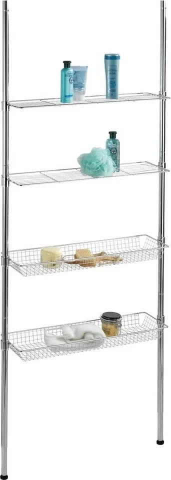 WENKO Badregal Ellera Teleskopregal Silber 2 Ablagen 2 Körbe - Bild 2