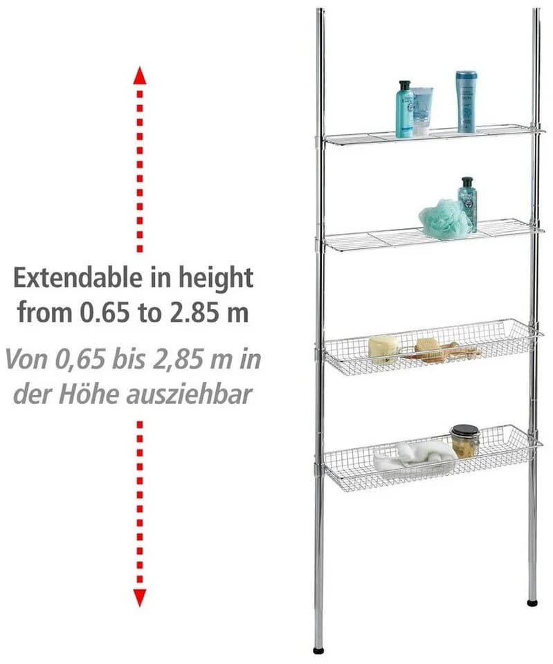 WENKO Badregal Ellera Teleskopregal Silber 2 Ablagen 2 Körbe - Bild 4