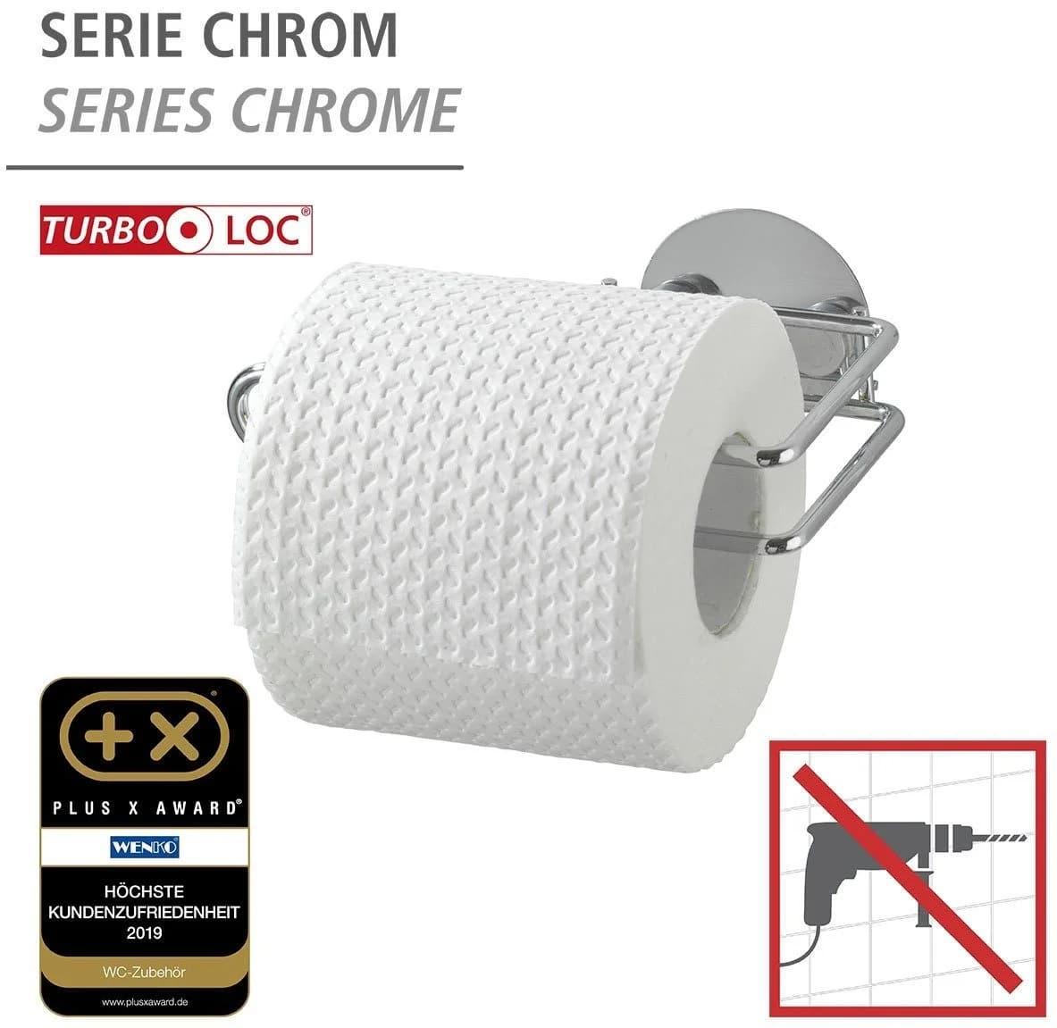WENKO Toilettenpapierhalter Turbo-Loc® Silber Chrom - Bild 4