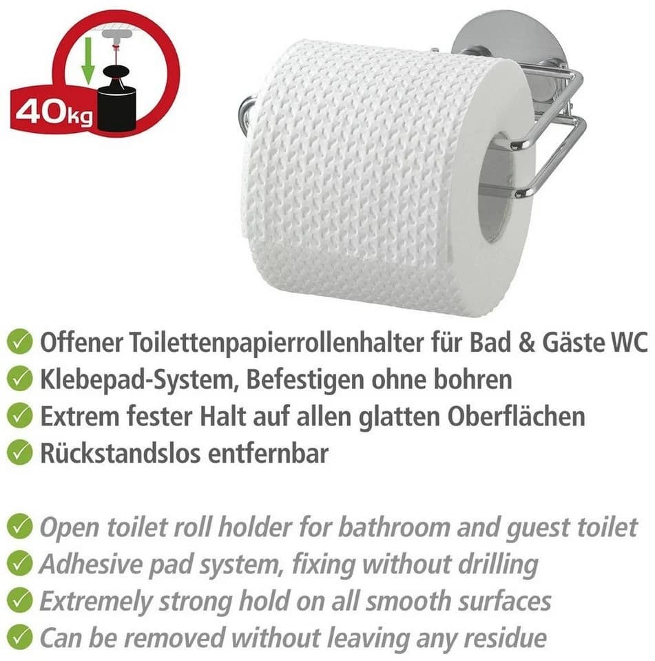 WENKO Toilettenpapierhalter Turbo-Loc® Silber Chrom - Bild 5