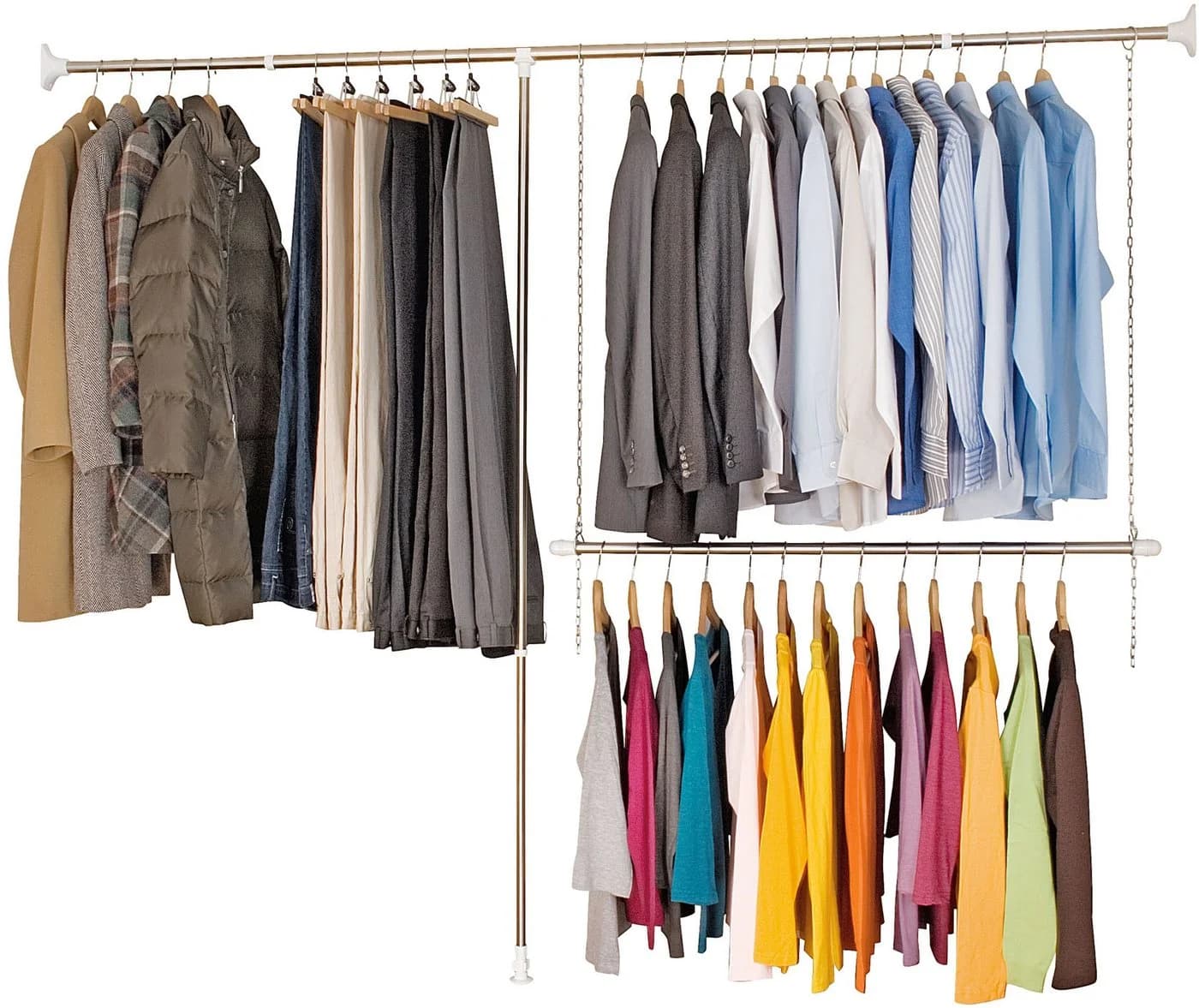 WENKO Teleskopregal Garderobe 3-tlg. Edelstahl Silber - Bild 2