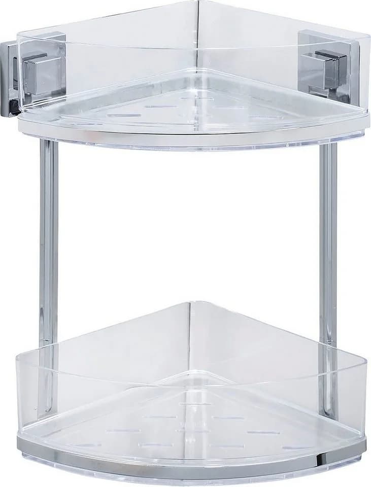 WENKO Eckregal "Vacuum-Loc Quadro" Silber Chrom Transparent - Bild 2