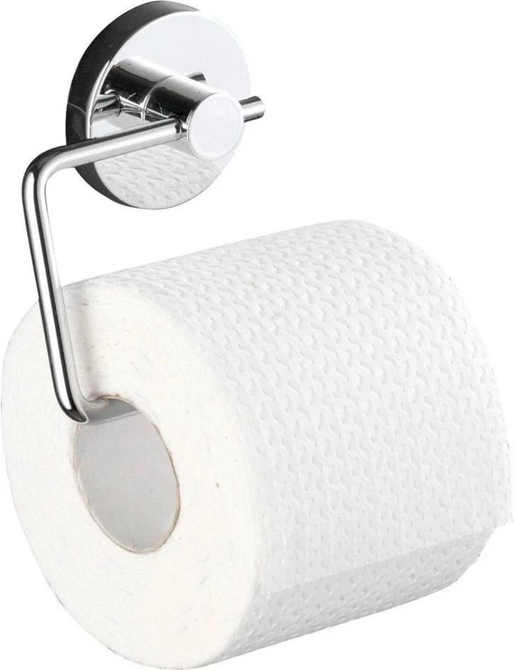 WENKO Toilettenpapierhalter Milazzo Silber Befestigen ohne Bohren