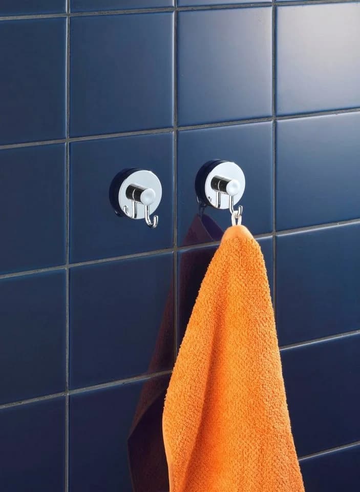 WENKO Wandhaken Vacuum-Loc® 2er Set Silber Bohrfrei