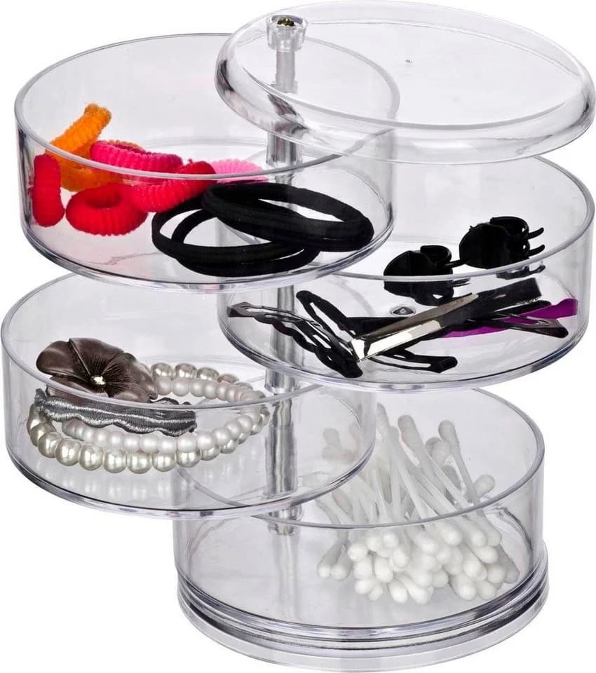 WENKO Badorganizer Tower Kosmetik-Aufbewahrung mit 4 Fächern transparent - Bild 3