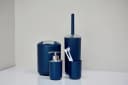 WENKO WC-Garnitur Brasil Dunkelblau - Bruchsicherer Toilettenbürstenhalter Bild 1