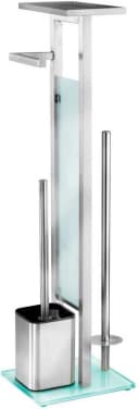 WENKO WC-Garnitur Debar Weiß Edelstahl Glas Bild 2