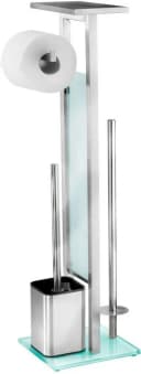 WENKO WC-Garnitur Debar Weiß Edelstahl Glas Bild 3