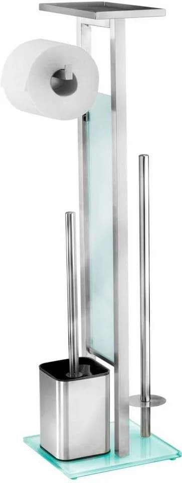 WENKO WC-Garnitur Debar Weiß Edelstahl Glas - Bild 3