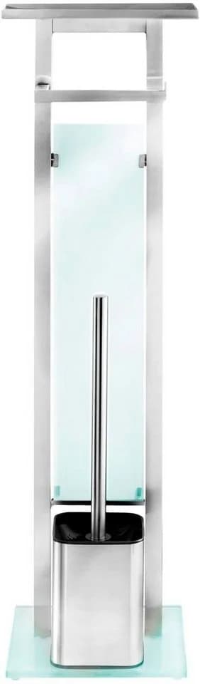 WENKO WC-Garnitur Debar Weiß Edelstahl Glas - Bild 4