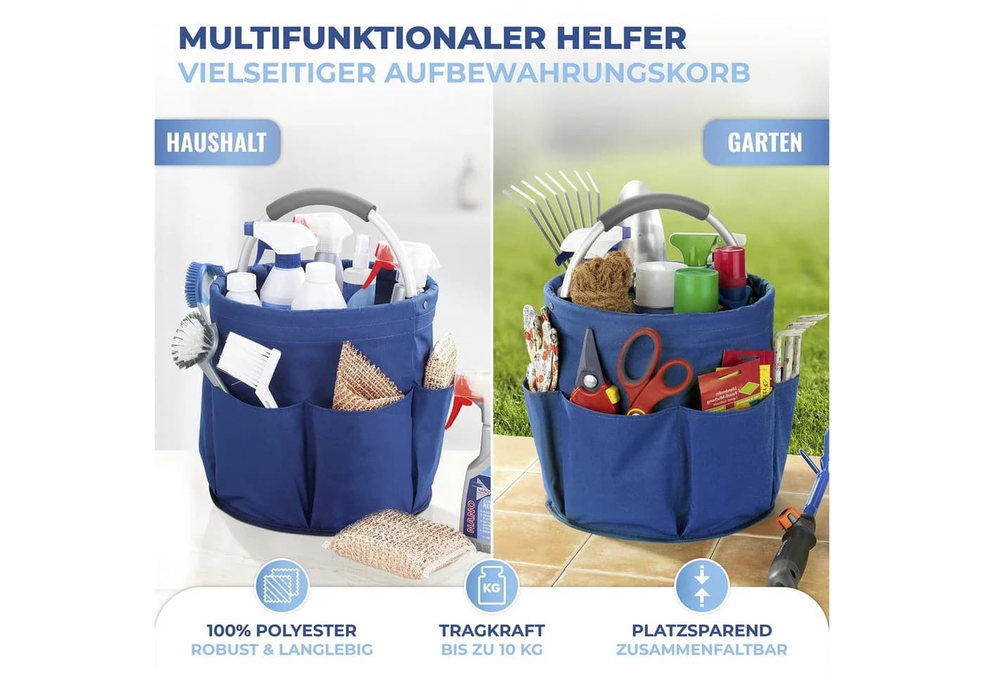Maximex Universal-Reinigungs-Caddy Blau Faltbar - Bild 3