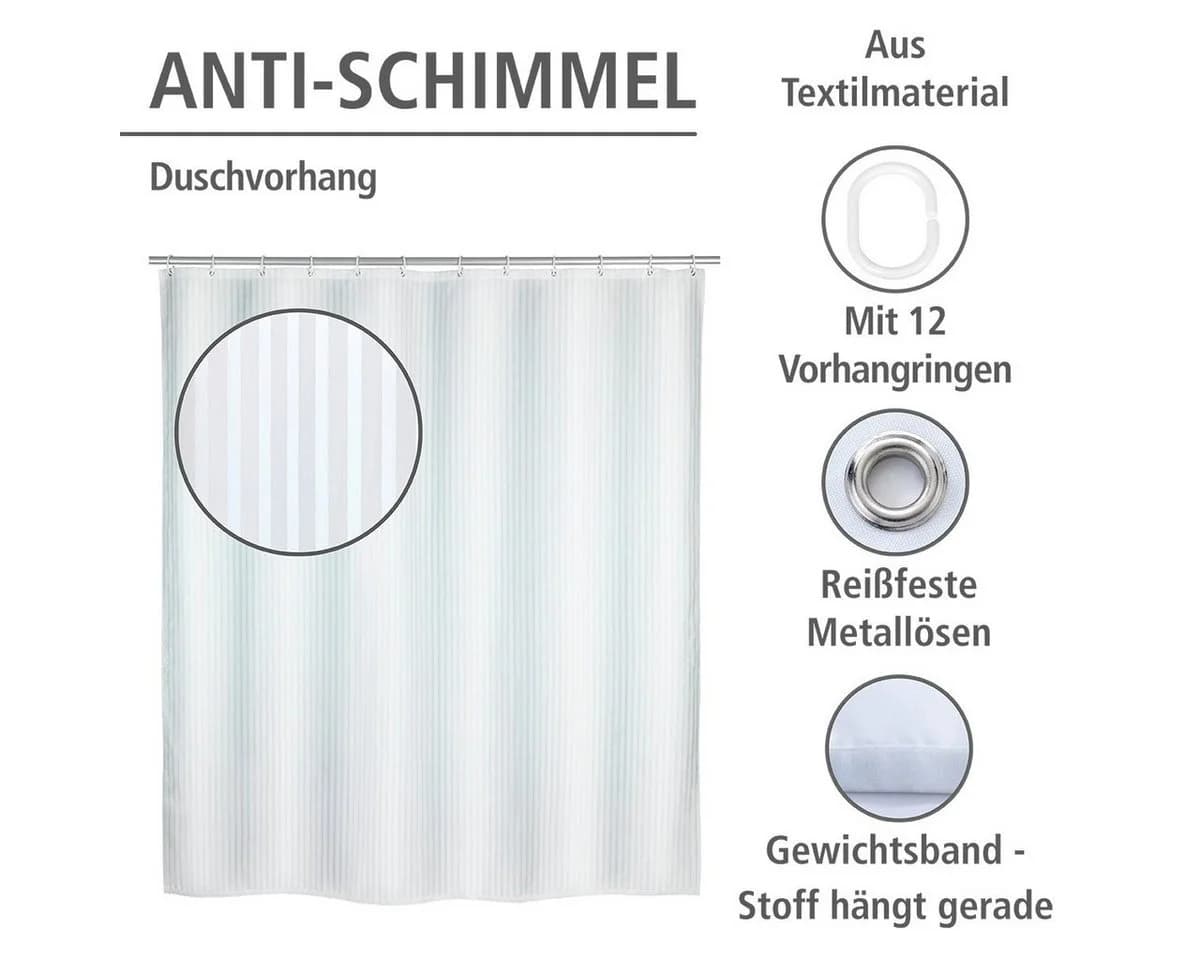Duschvorhang WENKO Palais Weiß 180x200 cm Polyester - Bild 3